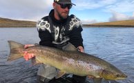 Rán can be deadly on the late season salmon. Here a big female from River Viðidalsá